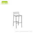 Elegant White Plastic Wood Bar Chair